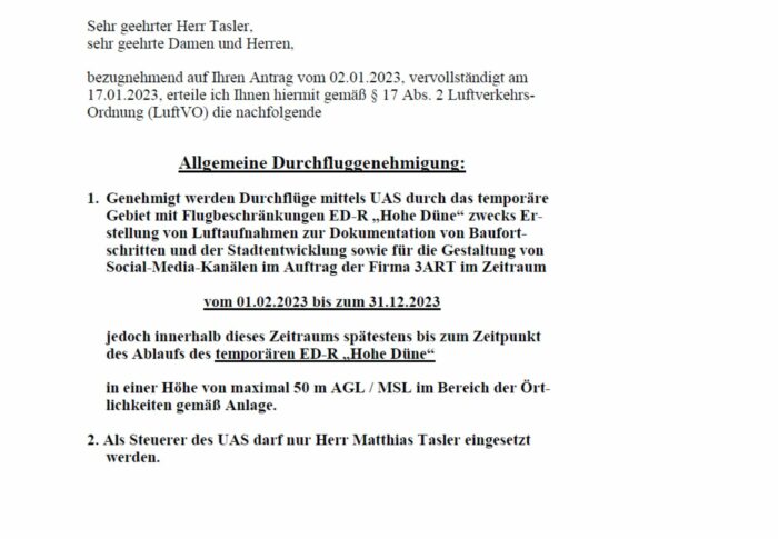 Betriebserlaubnis Warnemünde