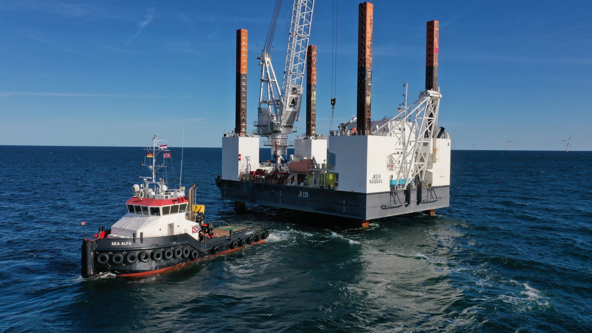 Luftaufnahme: Offshore-Windpark, Ostsee
